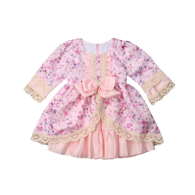 Floral Lace Ruffle Dress, Size 1 - 5 Yrs