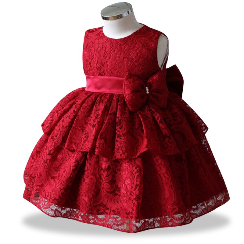 Wine Red Floral Lace Tu-Tu Dress (3M-24M)