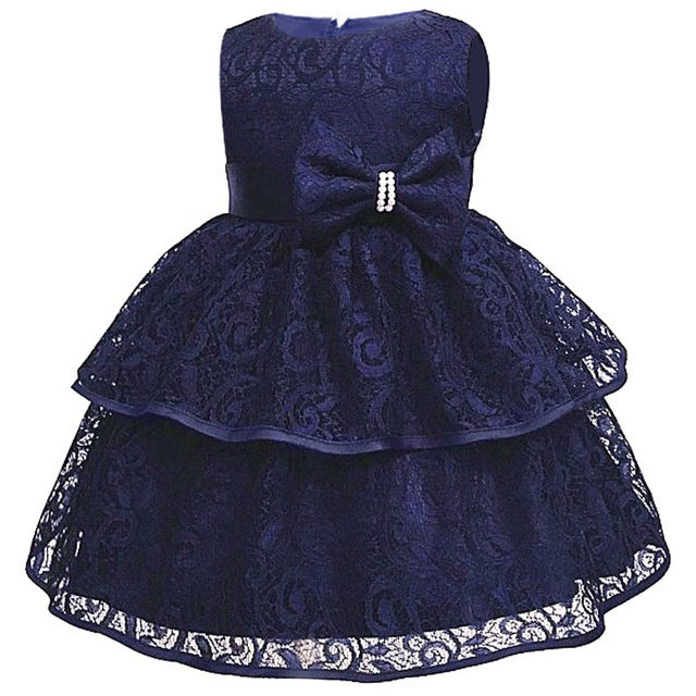 Navy Floral Lace Tu-Tu Dress (3M-24M)