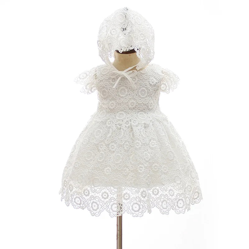 Lace Pattern Christening Dress (3M -24M)