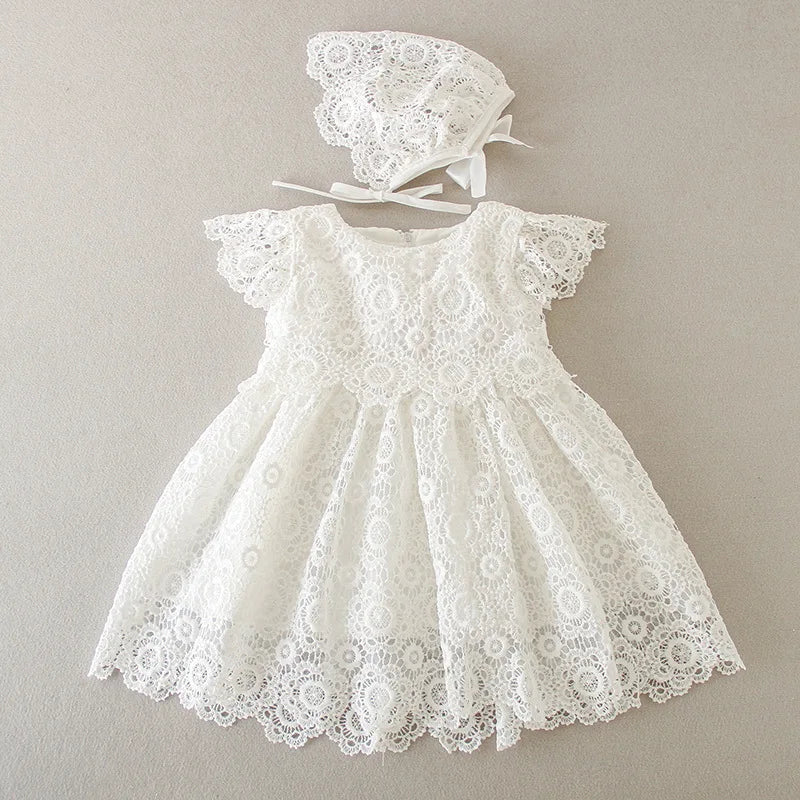 Lace Pattern Christening Dress (3M -24M)