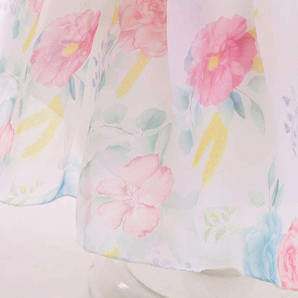 Floral Puff Sleeve Party Dress (2-6 Yrs)