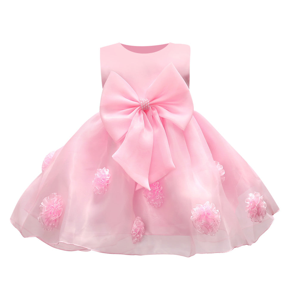 Girls Pink Flower Dress (12M-18M)