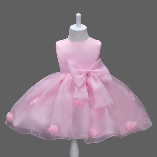 Girls Pink Flower Dress (12M-18M)