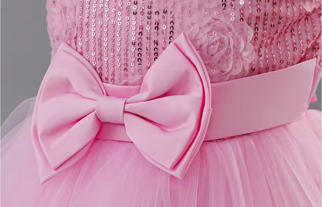 Pink Sequin Tiered Dress (2-10 Yrs)