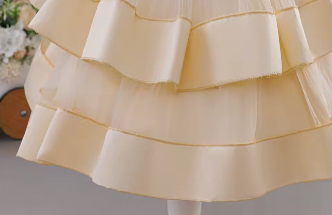 Champagne Sequin Tiered Dress (2-10 Yrs)