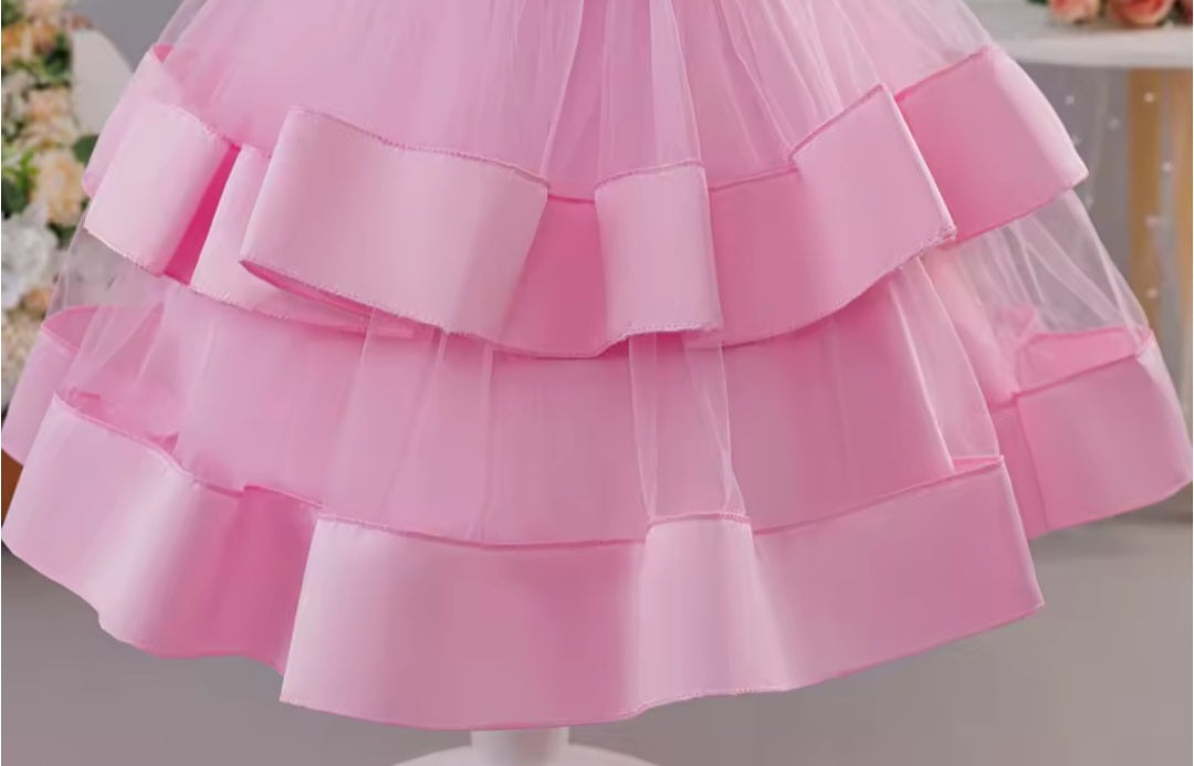 Pink Sequin Tiered Dress (2-10 Yrs)