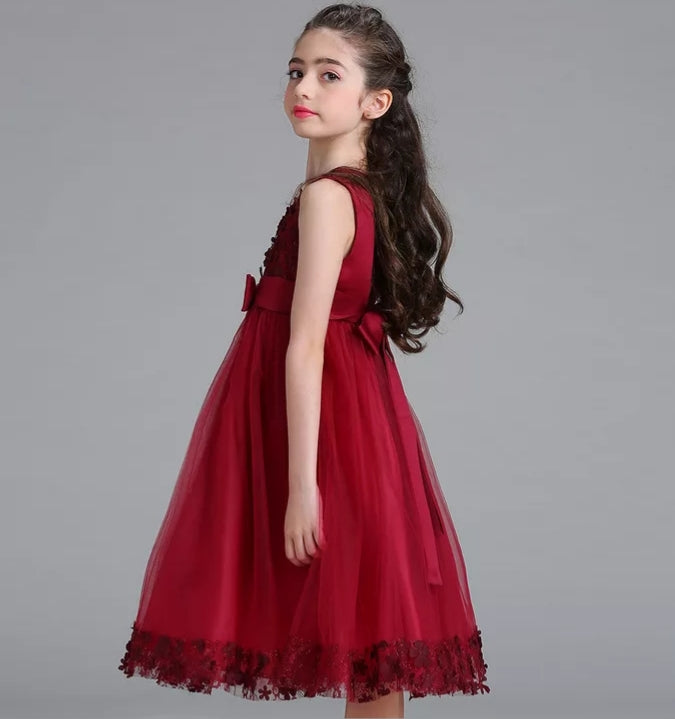 Girls Wine Red Party Dress (6m-8 Yrs) Bluebells And Beaus Children's Boutique Girls Wine Red Party Dress (6m-8 Yrs) Bluebells And Beaus Children's Boutique