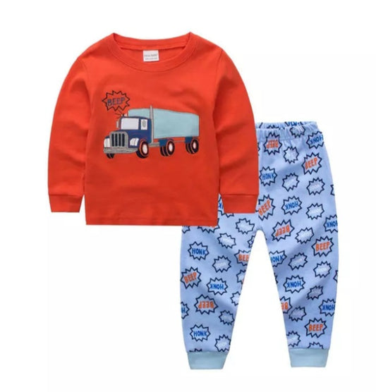Truck Pyjamas, Size 2-7 Yrs