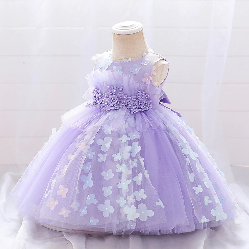 Lilac Rainbow Flower Dress (9M-5Yrs)
