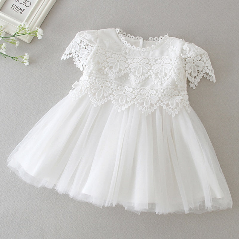 Lace & Voile Christening Dress (3M-24M)