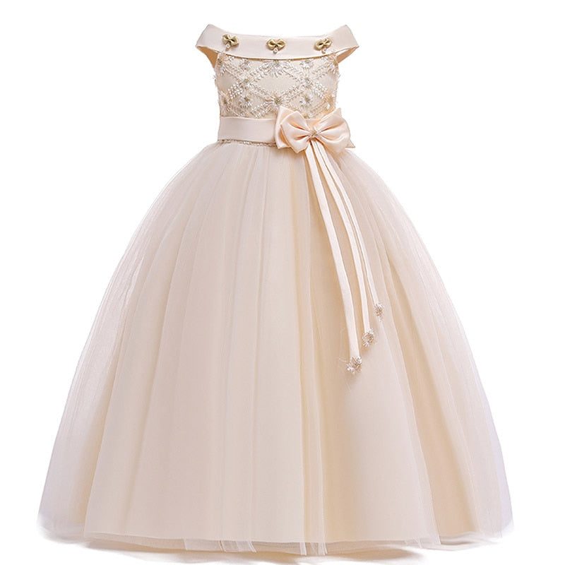 Champagne Sleeveless Ball Gown (4-14 Yrs)