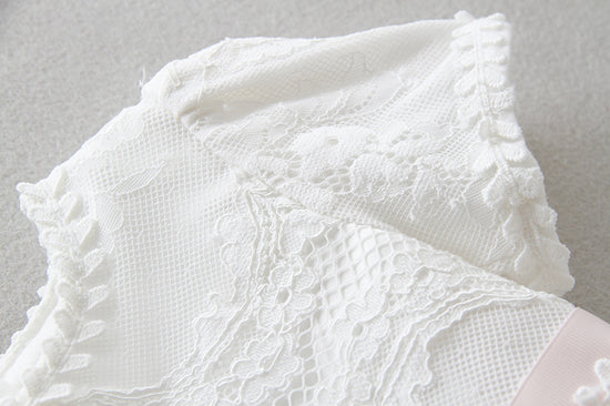 Long Lace Christening Dress & Bonnet (3M-23M)  Bluebells And Beaus ...