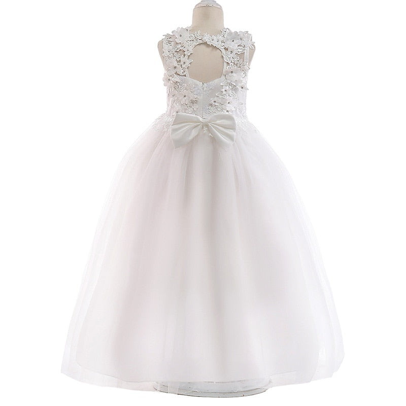 White Evening Ball Gown (4-14 Yrs)