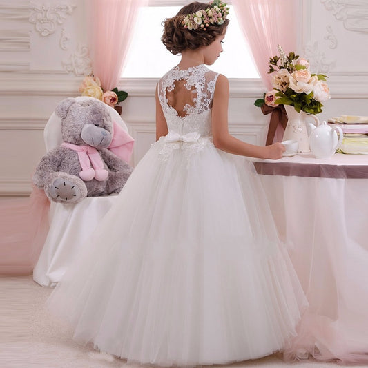White Evening Ball Gown (4-14 Yrs)