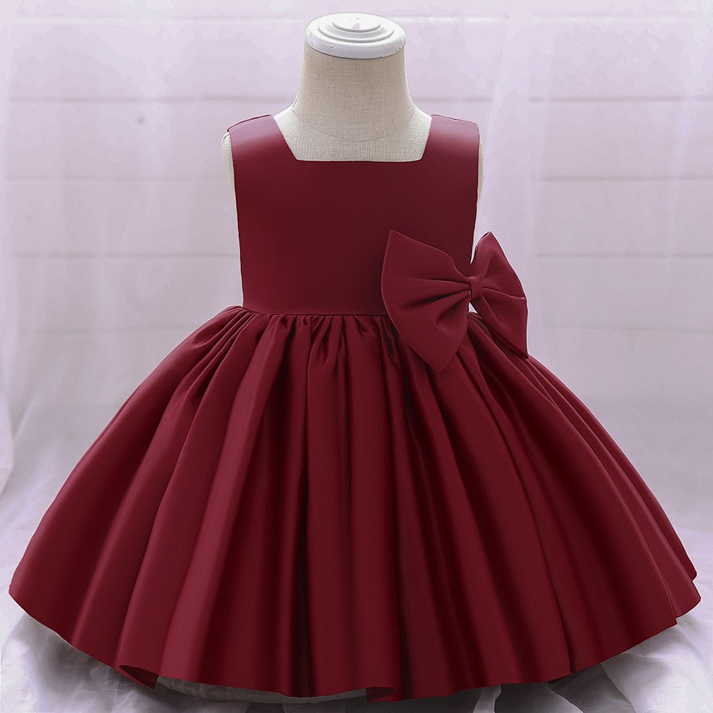 Wine Red Ball Gown Party Dress (6M-10Yrs)