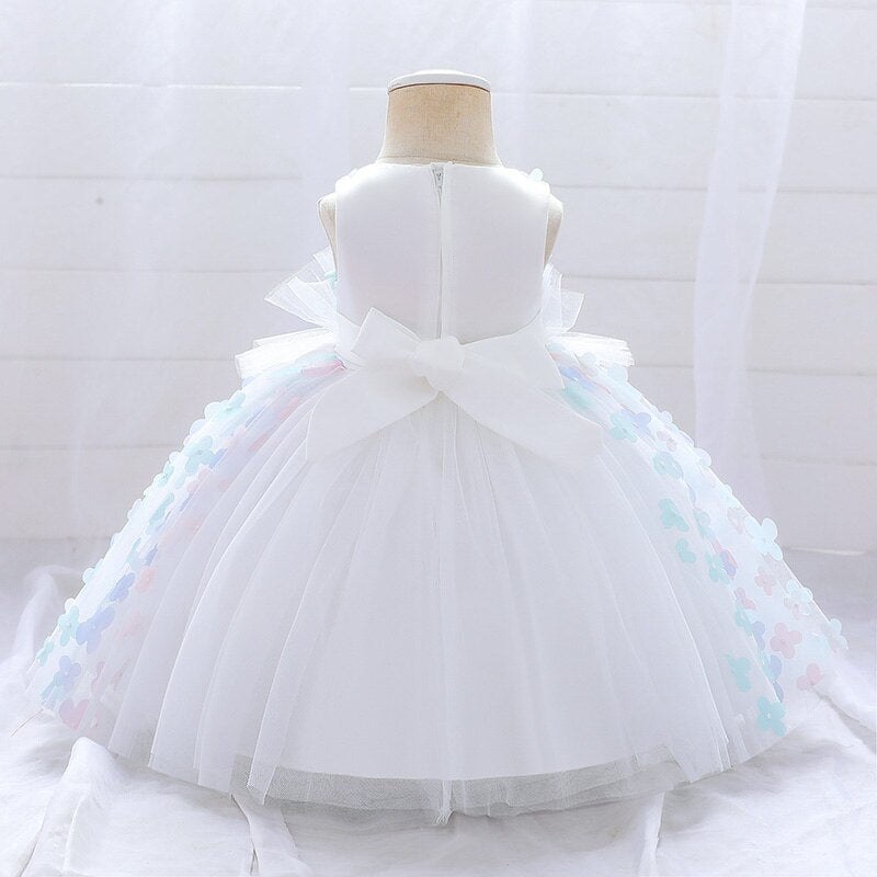 White Rainbow Flower Dress (9M-5Yrs)