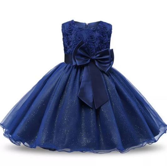 Girls Blue Tulle Dress, Size 3-12 Yrs