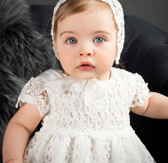 Off-White Lace Gown (3M-24M)