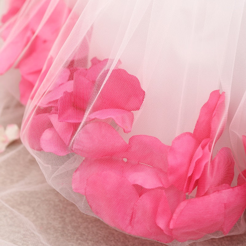 Petal Hem Floral Dress, Pink, Size 6M-24M
