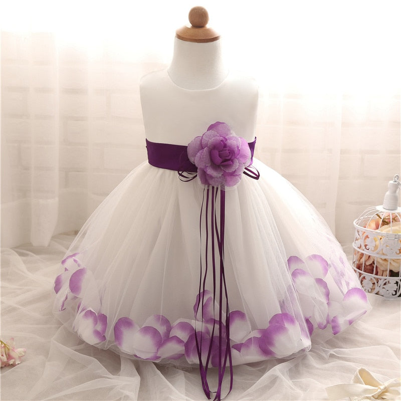 Purple Petals Flower Dress, Size 6M-24M