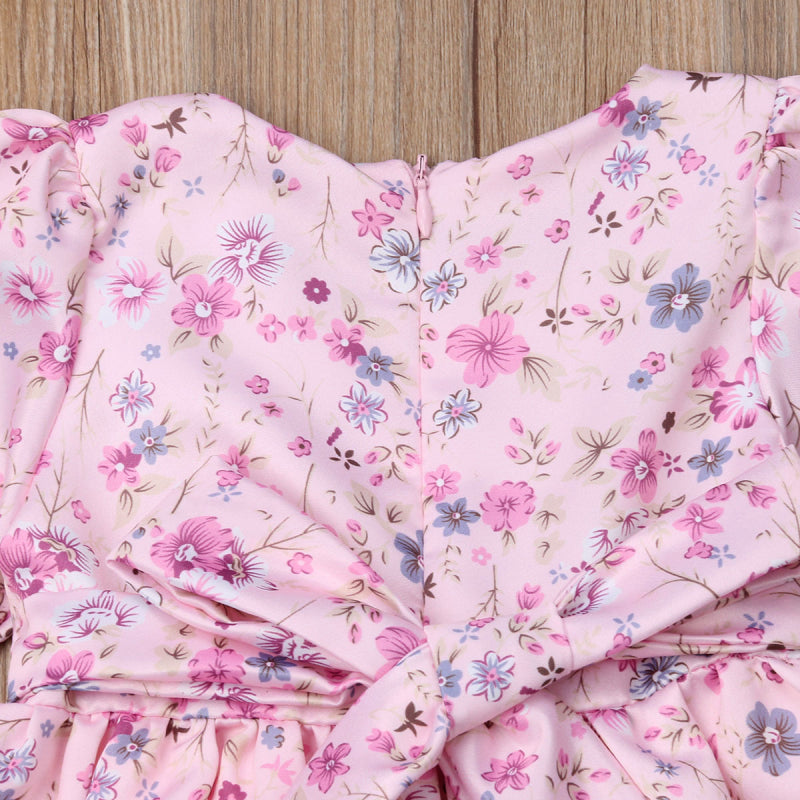 Floral Lace Ruffle Dress, Size 1 - 5 Yrs