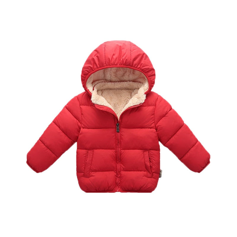 Red Padded Coat, Size 1-5 Yrs
