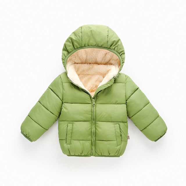 Green Padded Coat, Size 1-5 Yrs