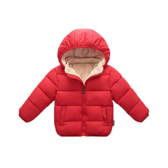 Red Padded Coat, Size 1-5 Yrs