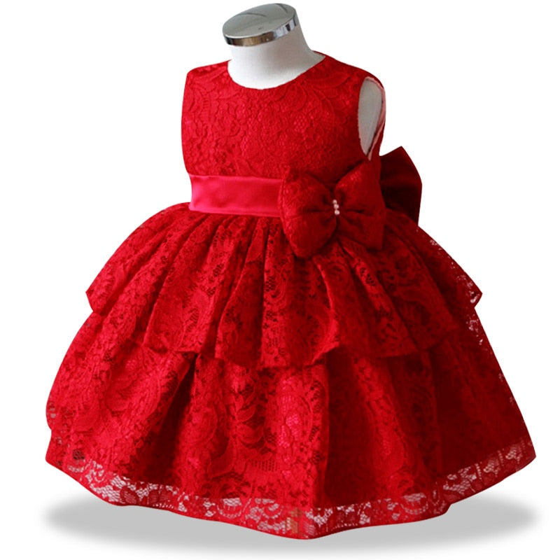 Red Floral Lace Tu-Tu Dress (3M-24M)