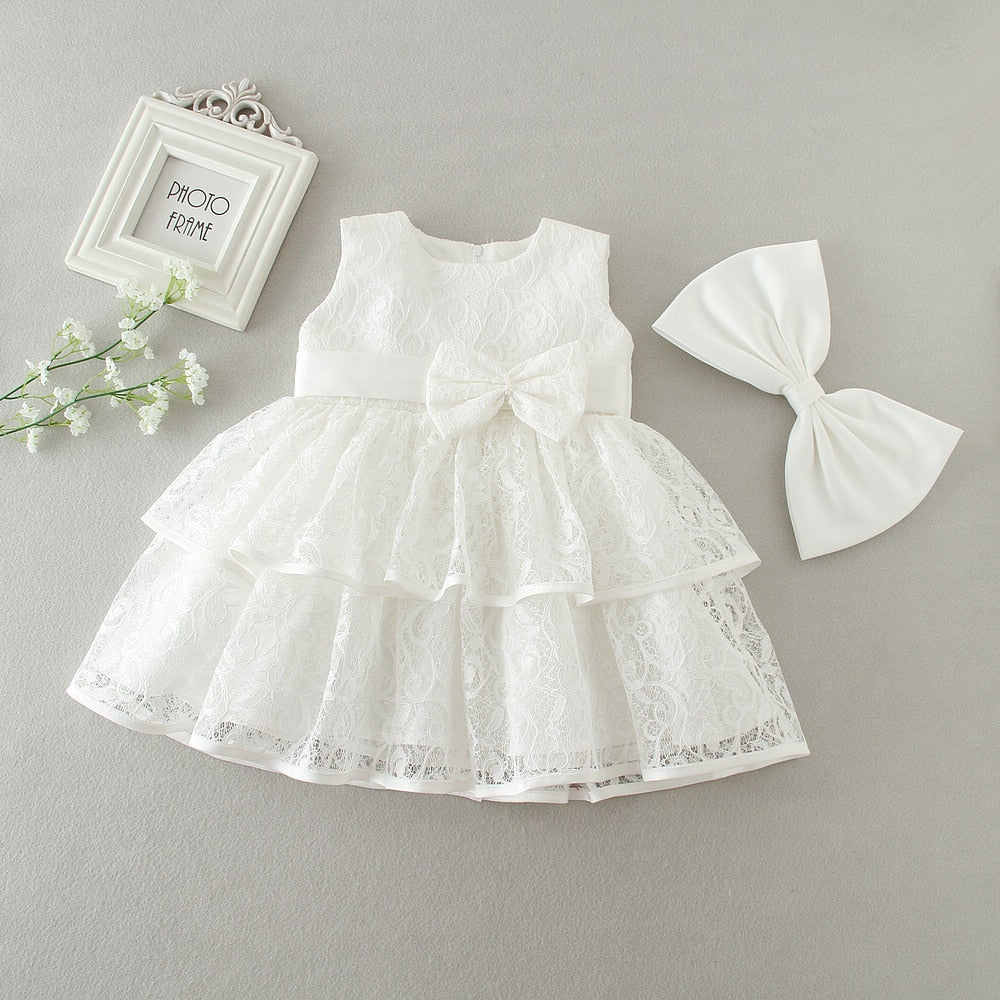 White Floral Lace Tu-Tu Dress (3M-24M)