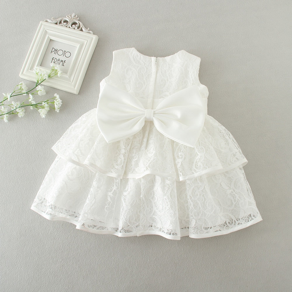 White Floral Lace Tu-Tu Dress (3M-24M)