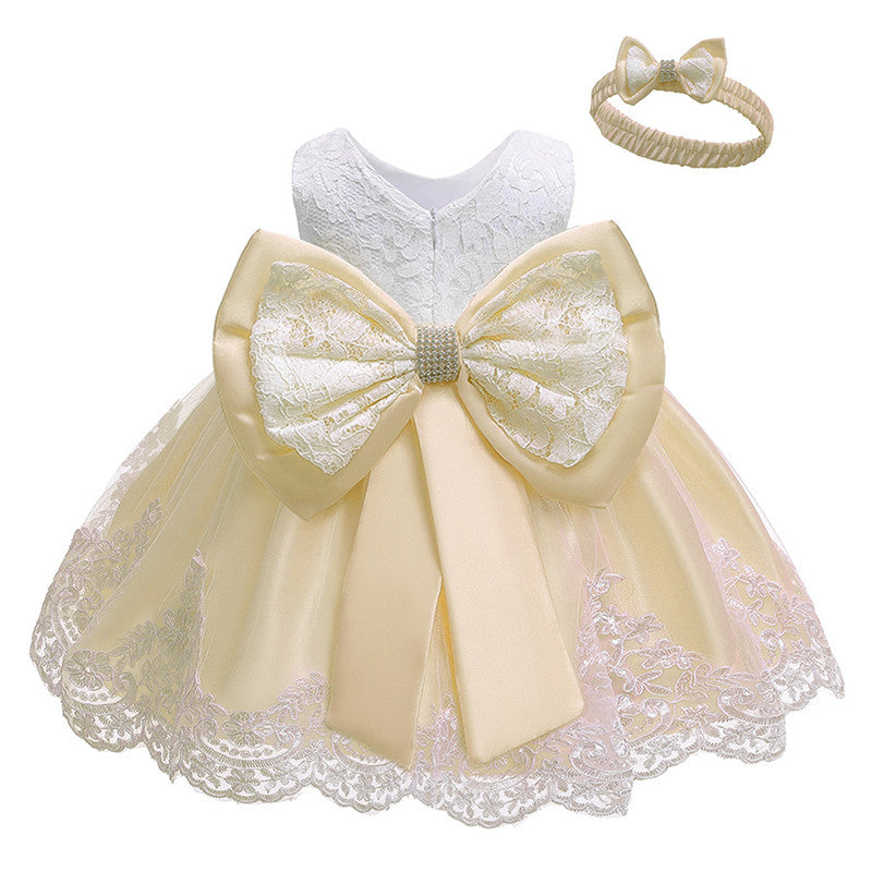 Baby Bow Dress & Matching Hairband (3M-24M)