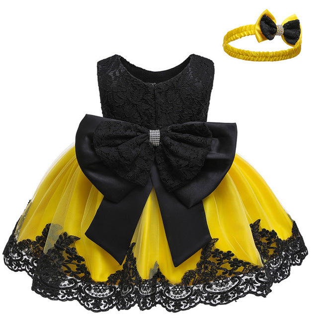 Baby Bow Dress & Matching Hairband (3M-24M)