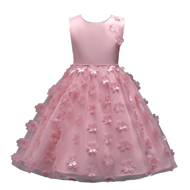 Flower Tulle Dress, Size 3-8 Yrs