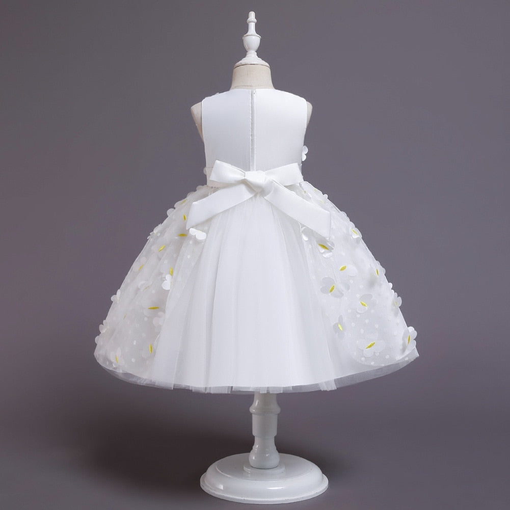 White Floral Tulle Dress (9M-5Y)