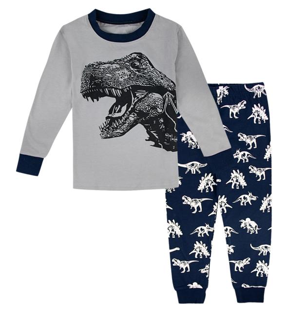 Navy Grey Dinosaur Pyjamas 2 10Yrs Bluebells And Beaus