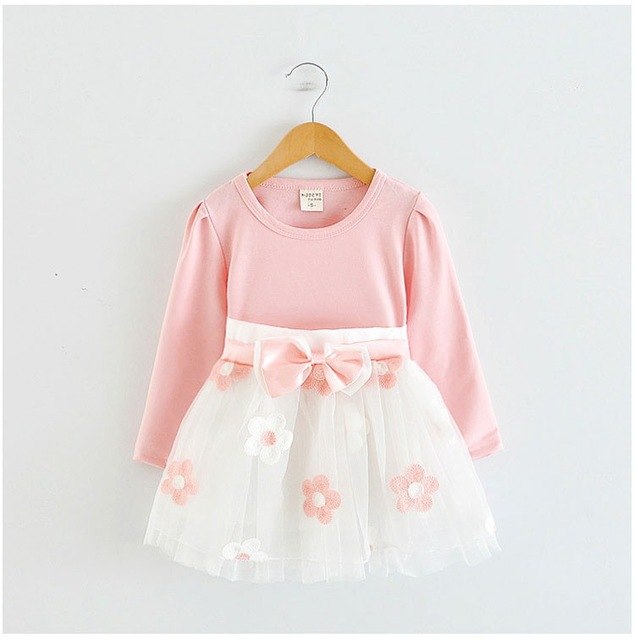 Floral Bow Dress, Pink, Size 4-24 Mths