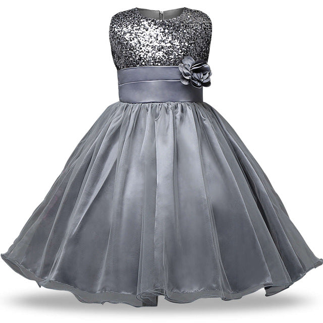 Sequin & Tulle Princess Dress/Grey (3-12Yrs) – Bluebells And Beaus  Children's Boutique