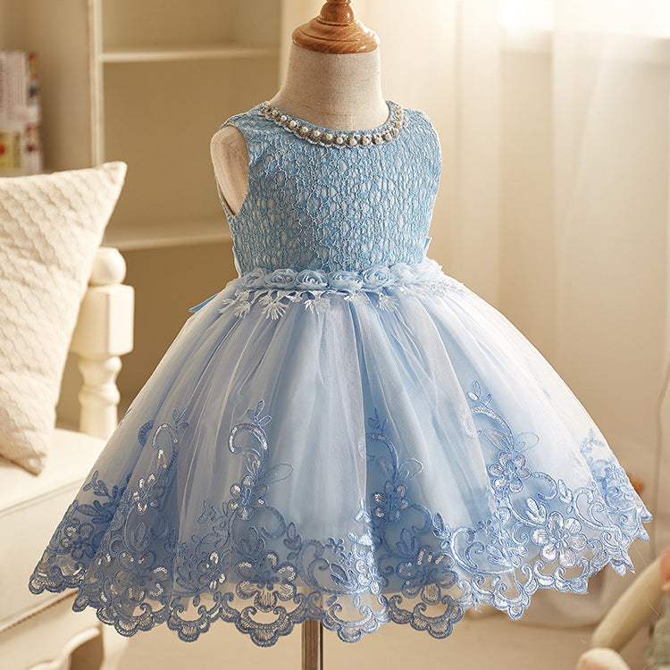 Blue Lace & Tulle Dress, Size 2-10 Yrs