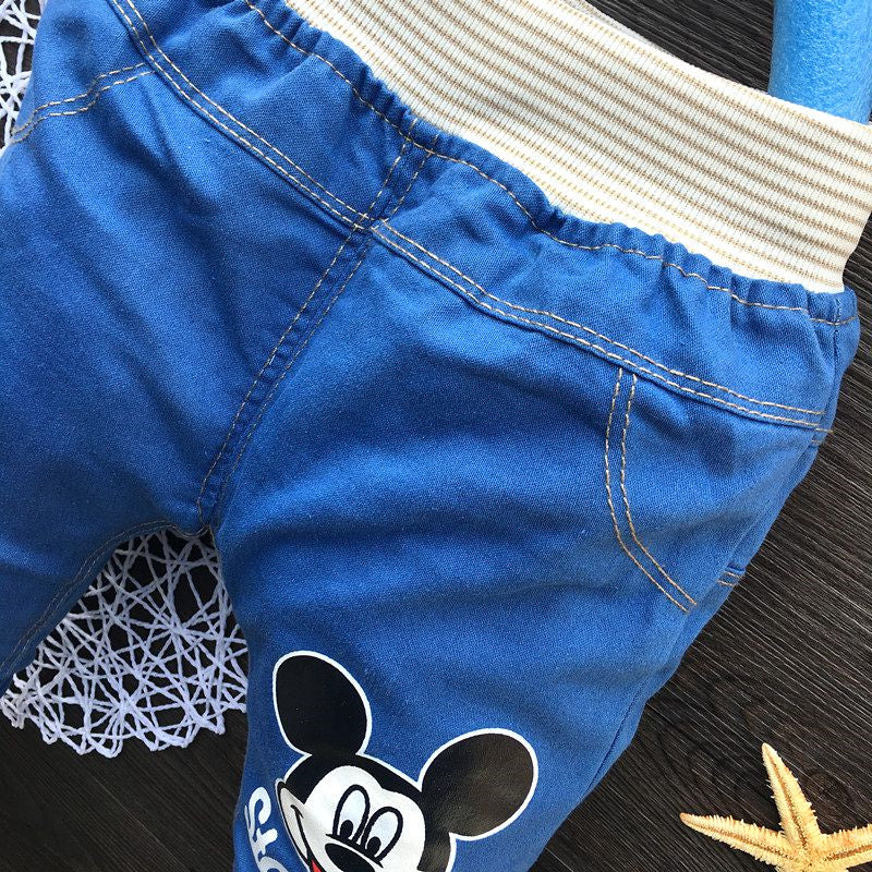 Boys Mickey Mouse Jeans, Cotton Printed, Size 2-4Yrs