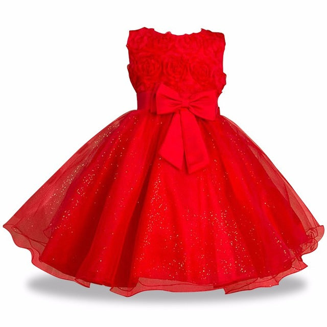 Girls Red Tulle Dress (2-13Yrs)