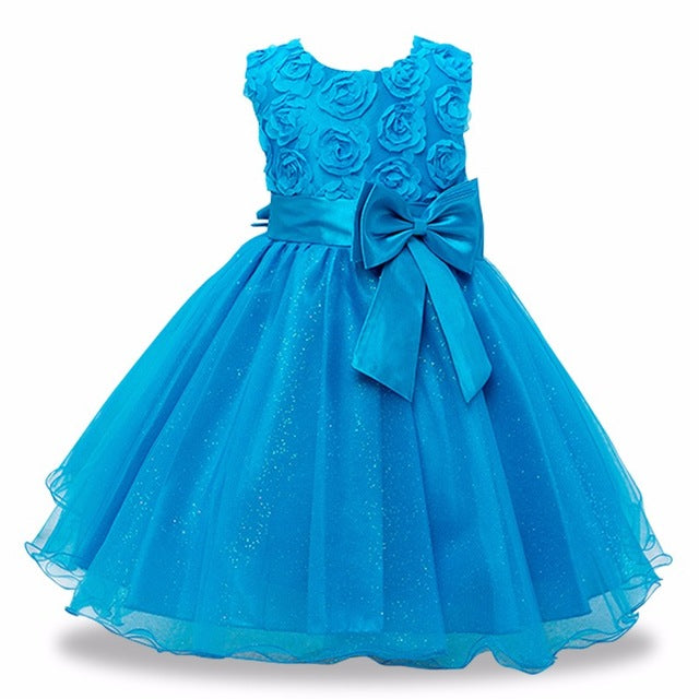 Girls Turquoise Blue Tulle Dress (2-13Yrs)
