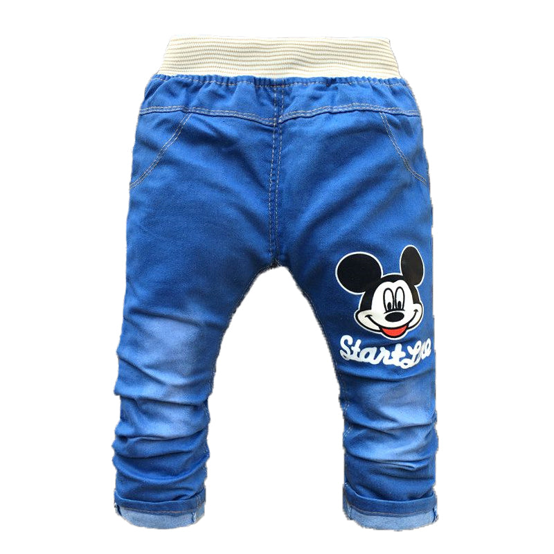 Boys Mickey Mouse Jeans, Cotton Printed, Size 2-4Yrs