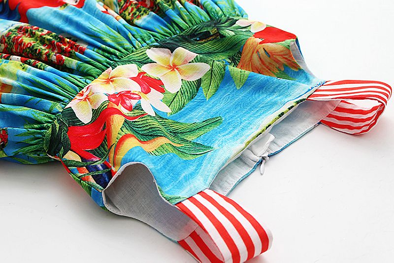 Girls Hawaiian Floral Dress & Matching Bag (2-8 Yrs)