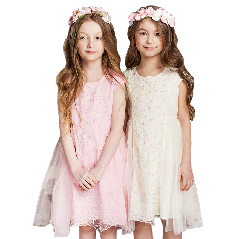 Girls Embroidered Princess Dress, Size 2-8 Yrs