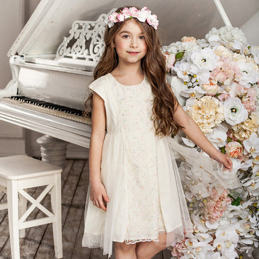 Girls Embroidered Princess Dress, Size 2-8 Yrs