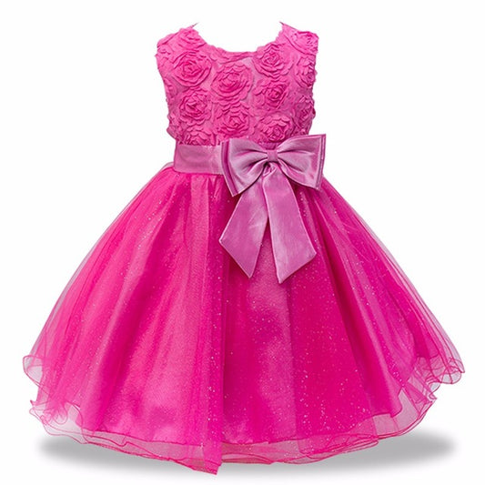 Girls Pink Tulle Dress, Size 2-10 Yrs