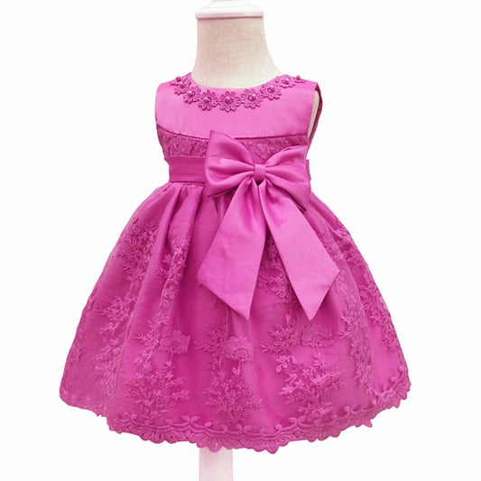 Baby Princess Bow Dress, Rose (3M-18M)