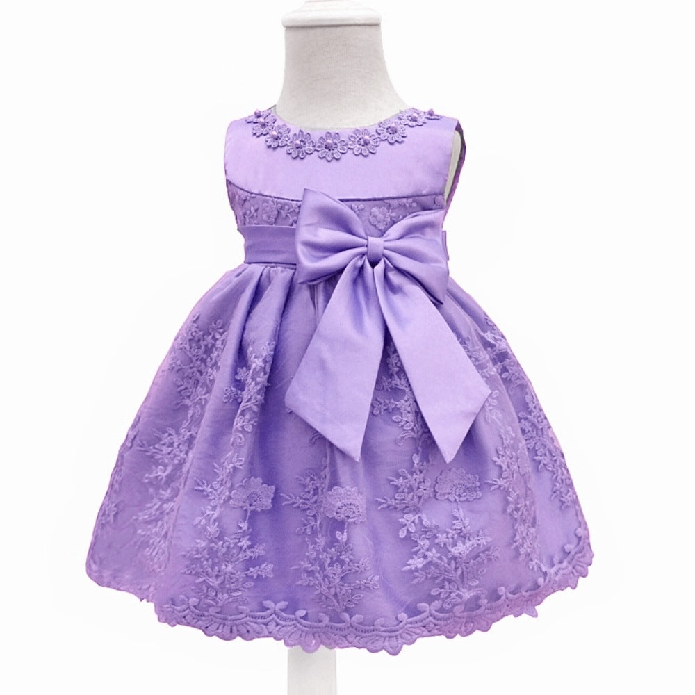 Baby Princess Bow Dress, Lilac (3M-18M)